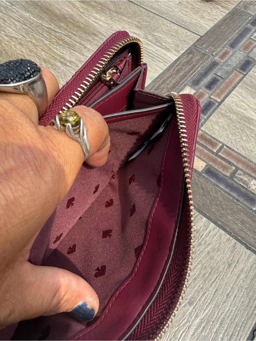 EUC Kate Spade Natalia Large Continental Quilted Leather Plum Large Wallet - Picture 13 of 15